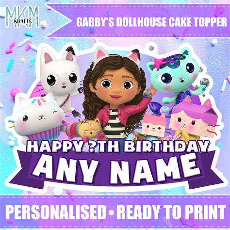 Gabby's Dollhouse Cake Topper Printable