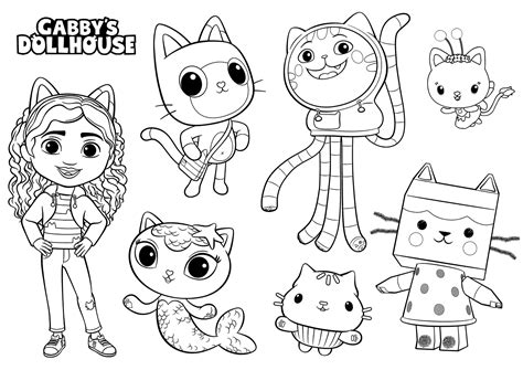 Gabby's Dollhouse Coloring Pages Printable