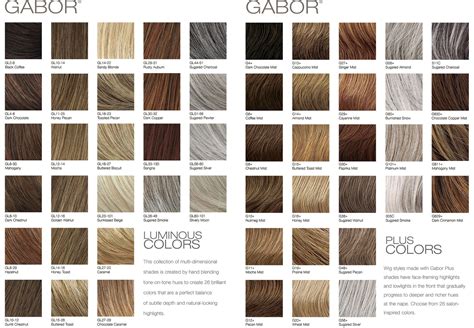 Gabor Wigs Color Chart