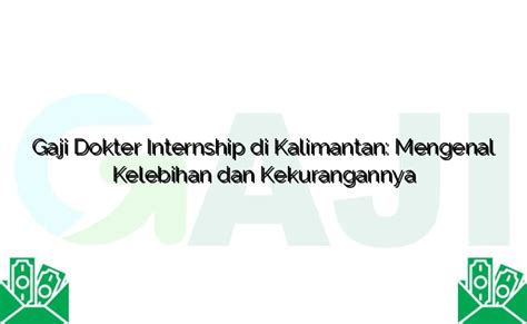 Gaji Dokter Kalimantan