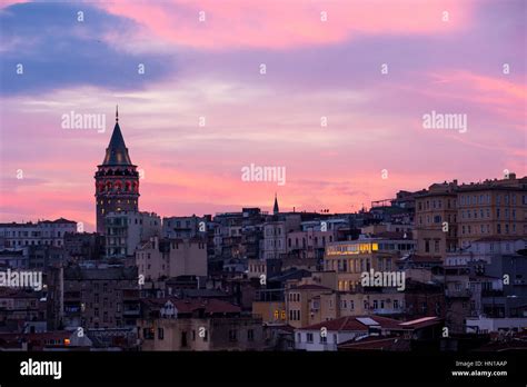 Galata Tower at dusk