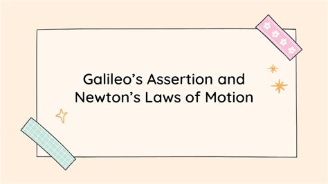 Galileo s Assertion On Horizontal Motion