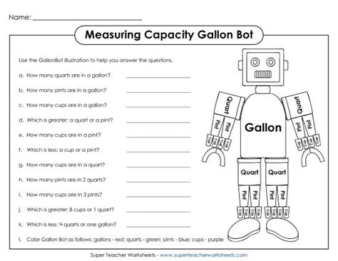 Gallon Bot Worksheet