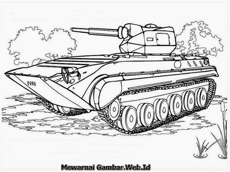 Gambar Mewarnai Mobil Tank