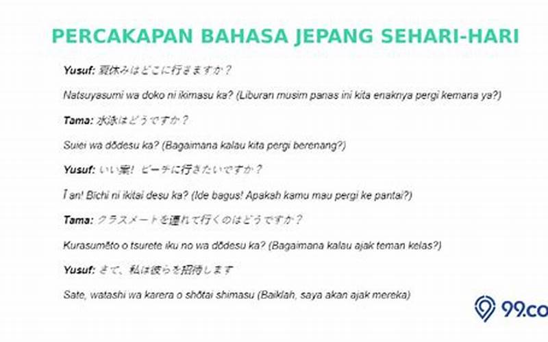 Gambar Percakapan Bahasa Jepang Yang Praktis