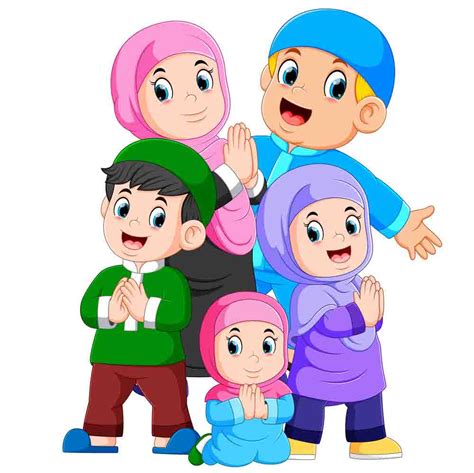 Gambar Keluarga Lima Orang Kartun