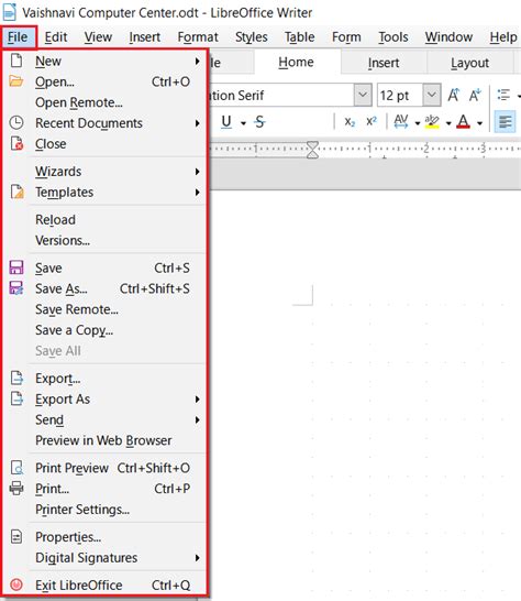 Gambar Menu Formatting Pada Libreoffice Writer
