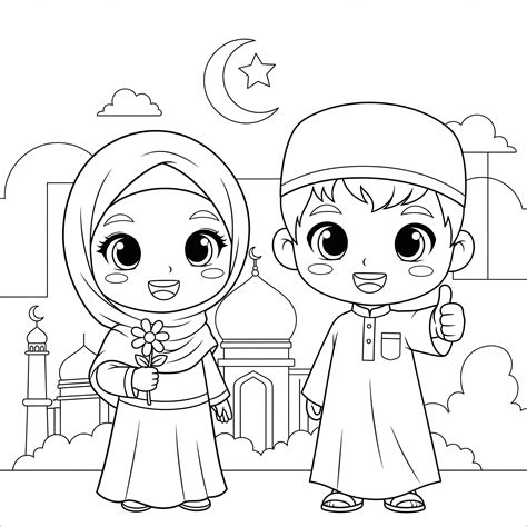Gambar Mewarnai Muslim