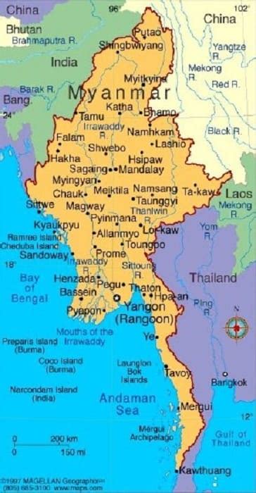 Gambar Peta Negara Myanmar