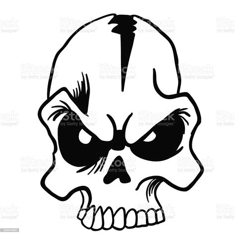 Gambar Tengkorak Hitam Putih Simple