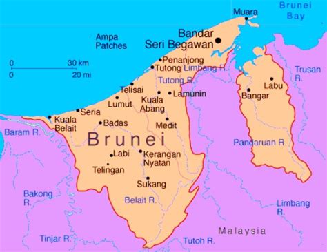 Gambar peta Brunei Darussalam
