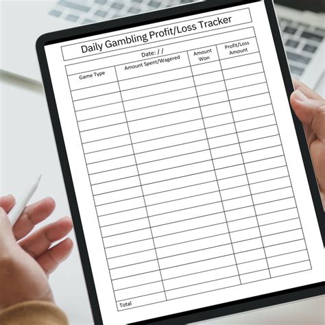 Gambling Diary Template