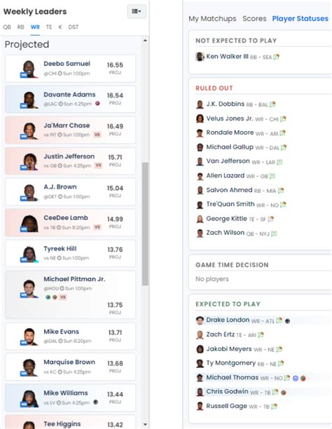 Game Day Statuses