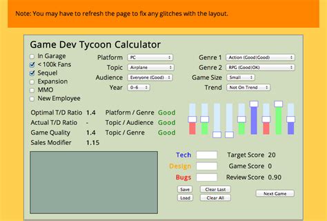 Optimize Your Game Development with the Game Dev Tycoon Calculator - Boost Your Strategy and Profitability!