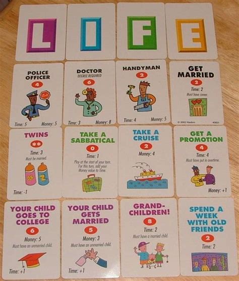 Game Of Life Cards Printable Pdf