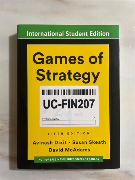 Games Of Strategy (Fifth Edition)