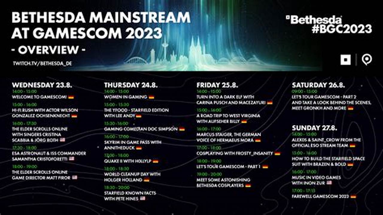 Gamescom 2024 Timetable