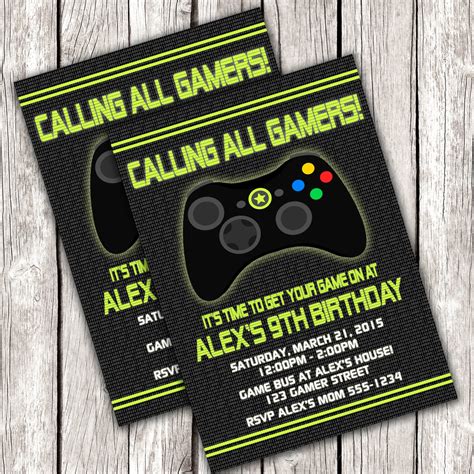 Gaming Party Invitation Template Free