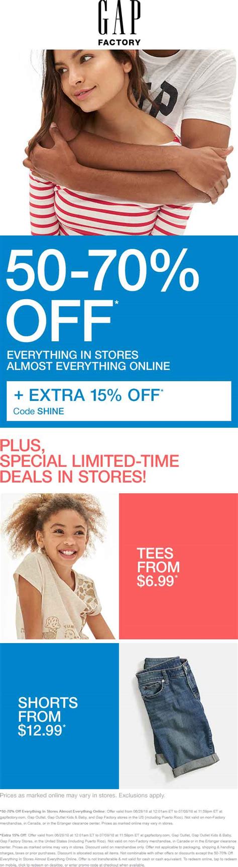 Gap Factory Coupons In-store Printable
