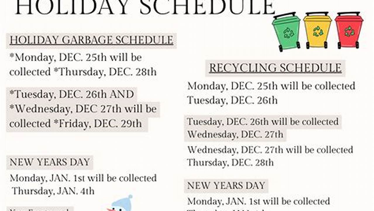 Garbage Collection Holidays 2023