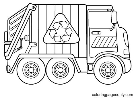 Garbage Truck Coloring Page Printable