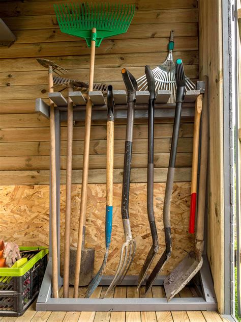 31 DIY garden tool storage idea that will save your sanity Garden tool rack, Garden tool