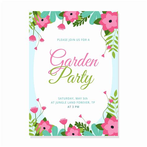 Free Vector Spring garden party invitation template