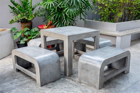 Garden Table And Chairs Cement