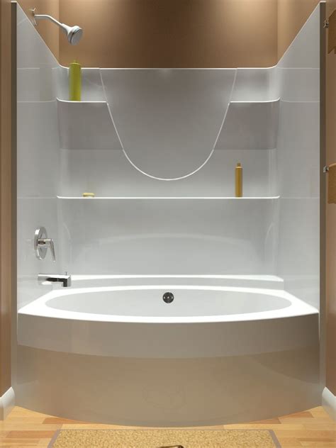 Corner Garden Tub Shower Combo / Small Corner Tub And Shower Combo With Glass Wall Panel
