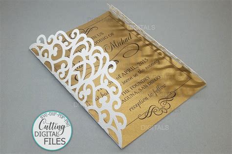 Download Gate Fold Wedding Invitation DXF Files
