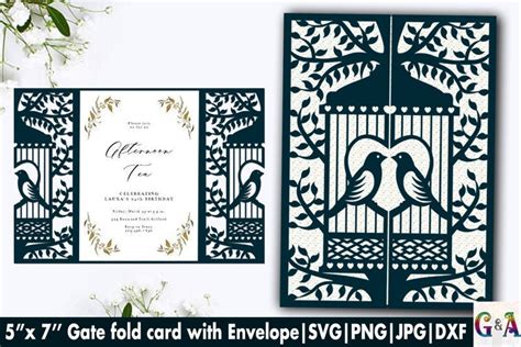 Download Gate Fold Wedding Invitation For Silhouette