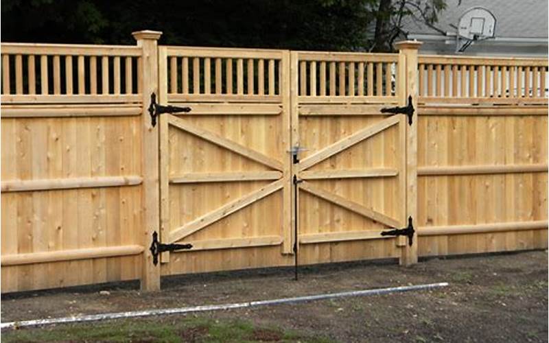 Gated Wooden Privacy Fence