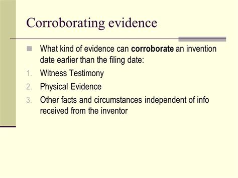 Gathering Corroborating Evidence