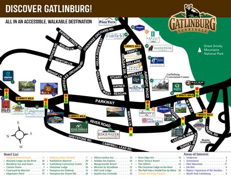 Gatlinburg Hotels Downtown Map