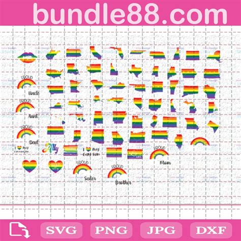 Download Gay Pride Bundle, LGBT Bundle, Rainbow DXF Files