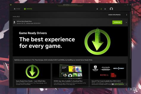 GeForce Experience Home Screen