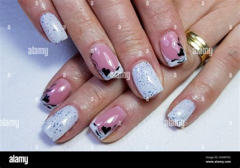 Gel Nails Painted Closeup