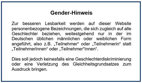 Gender Disclaimer Vorlage