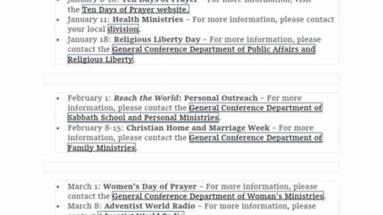 General Conference Schedule October 2025