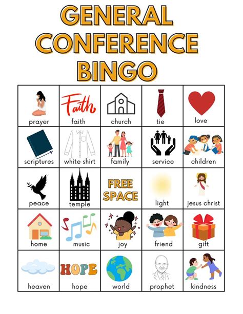 General Conference Bingo Free Printable