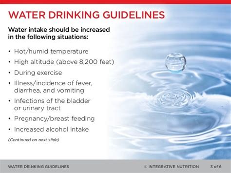 General Guidelines for Water Intake