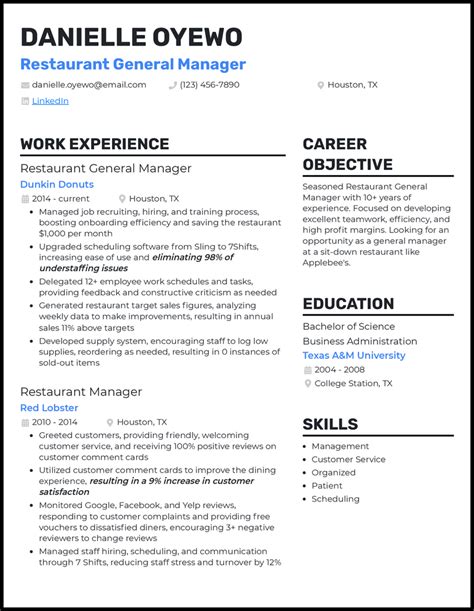 General Manager Resume Example The Compound Restaurant Santa Fe, New
Mexico