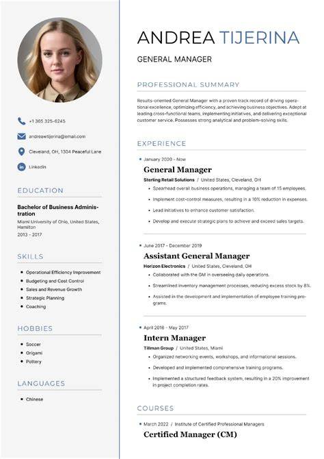General Resume Format