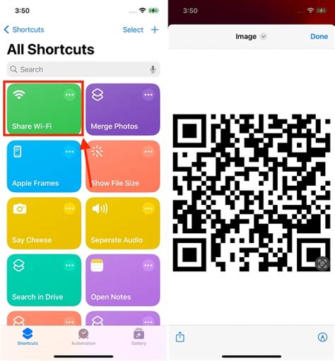 Generate QR code to share Wi-Fi password between iPhone and Android