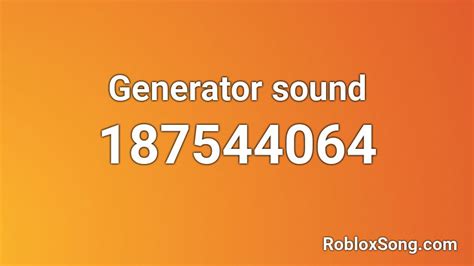 Generator sound Roblox ID