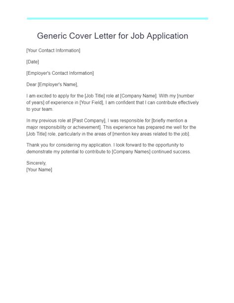 Generic Job Cover Letter Examples