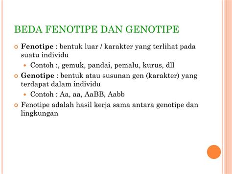 Genotipe Dan Fenotipe
