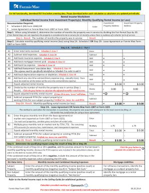 Genworth Rental Income Worksheet