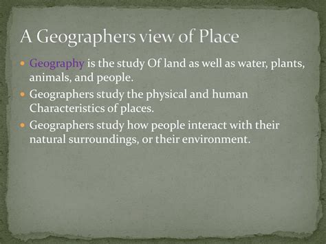Unlocking the Mysteries of Geography: The Geographer's Definition of Place Explained