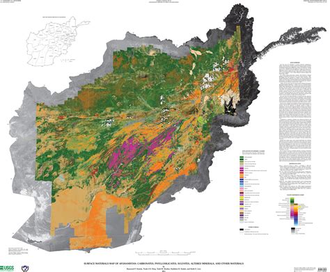 Map of Afghanistan, showing the location of mineral resource assessment